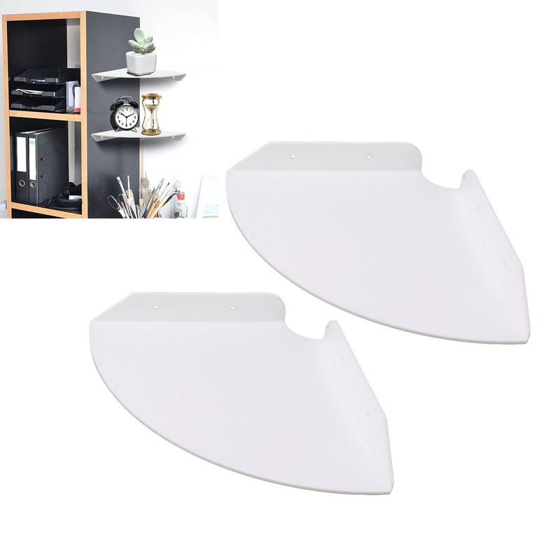2pcs Wall Mount Floating Corner Shelves Quarter Round Hanging Corner