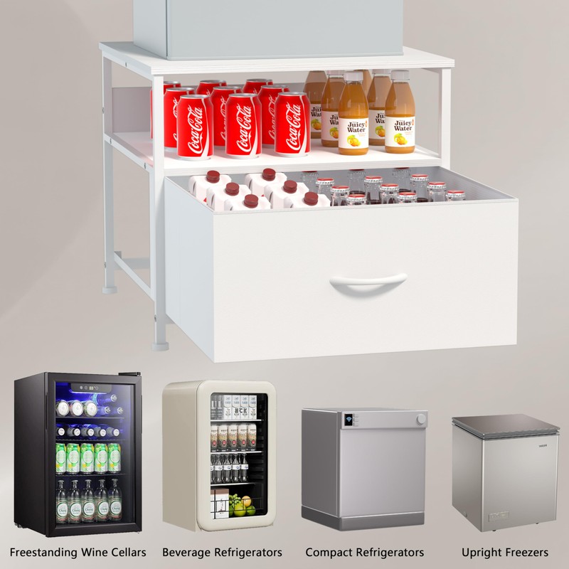 Unionly180 lb Mini Fridge Table with Drawer Fridge Shelf, Mini