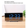 Mirror Digital Alarm Clock Temperature Display LED Curved Mirror Digital
