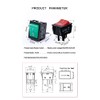 30A 250VAC/35A 125VAC KCD2 KCD4 Rocker Switch DPST 4 Pin