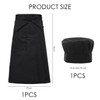 ZBHDEYG 1 Black Half Apron, 1 Catering Hat, Tie Apron,