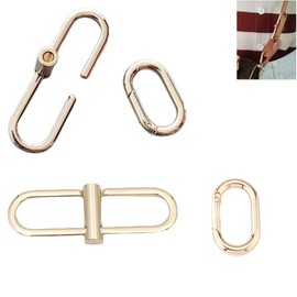 DraCra 2 Set Leather Purse Strap Adjustable Buckles Metal Clip with Hook Adjuster Shortener for Mini Bags Leather Shoulder Straps Small Crossbody Bags Chain Tote Handbag Chain Belt Bag Quilted Purse