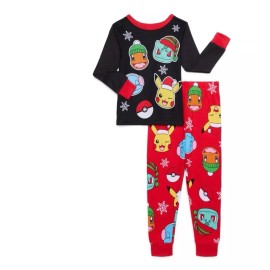 Pokémon New Kids Pokémon Winter Christmas Pajama  Set Size 4 With Tags holiday matching