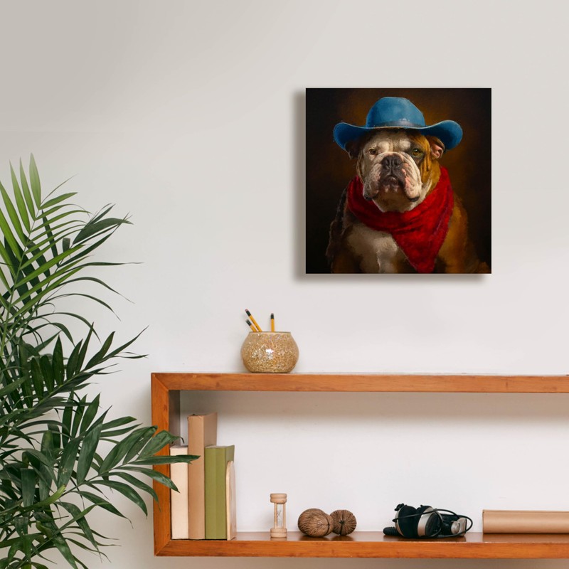 Epic Graffiti 'Bulldog Cowboy' by Sean Parnell Canvas Wall Art,