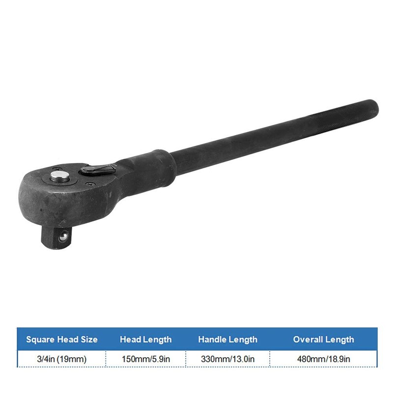 Keenso 3/4 Inch Ratchet Heavy Duty Drive Ratchet Wrench Lengthened