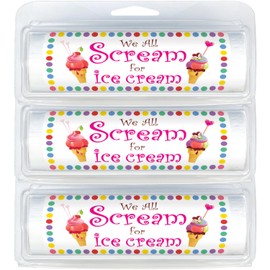 Happy Birthday Mini Toilet Paper Rolls | Great Gag Gift | Cute Party Favor | Useful Gift Idea | Birthdays & Treats (3-Pack) (751 We All Scream for Ice Cream)