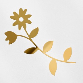 Decal Stickers of Florals (Metallic Gold) (Set of 2) Premium Waterproof Vinyl Decal Stickers for Laptop Smartphone Car Dirt Bike Wall Room Mason Jar Bathtub Door - BICVER1d91261GOW19Y24