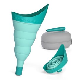 TRIPTIPS Pee Conch Foldable Female Urinal Device Portable Urinal for Women Pee Funnel for Women Travel, Pee Cup for Women Stand to Pee Womens Urinal Funnel with Tube Case Outdoor Long Trip - Colour: A-Blue