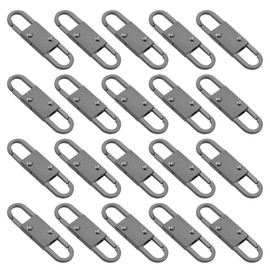 OTOTEC 20PCS Zipper Lock Clips 40x10.7mm Zinc Alloy Double Opening Theft Deterrent Zipper Pull for Outdoor Sports Camping for Luggage Backpack Dark Gray