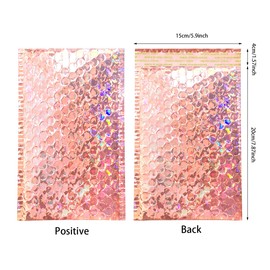 Bubble Mailers,RoadLoo 40 Pieces Padded Envelopes Sealing Cushion Envelopes Metallic Classy Holographic Cushion Envelopes Seal Closure Envelopes Shipping Bags for Mailing Shipping and Packing