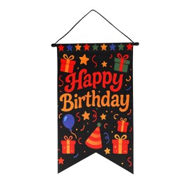 lasuroa Happy Birthday Sign, 19.7x11.8in Pre-Assembled Colorful Happy Birthday Door Sign Oxford Cloth Hanging Door Banner for Party Supplies Men Women