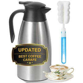 70 OZ Thermal Coffee Carafe,Updated Insulated Stainless Steel Coffee Carafes for Keeping Hot Coffee & Tea Hot Beverage-12Hours, Double Walled Vacuum Coffee Carafe (silver)