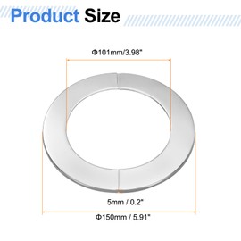 HARFINGTON 2pcs Wall Split Flange 3.98" (101mm) Stainless Steel Round Self-Adhesive Split Flange Pipe Cover Clip-on Escutcheon Collar for Floor Ceiling Bathroom Kitchen Toilet