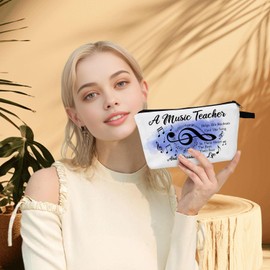 MoCaliduccious Teacher Retirement Graduation Appreciation Gift Cosmetic Makeup Bags with Zipper Pouch Travel Toiletry Case Music Teacher Funny Makeup Bag for Travel Toiletries Zipper Storage Bags