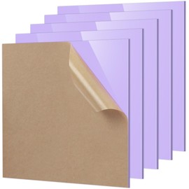 Adrattnay Purple Acrylic Sheets 1/8 Thick, 5Pcs 6 x 6in Cast Acrylic Sheets 3mm for Laser Cutting, Opaque Acrylic Sheets Acrylic Panel with Protective Paper for Laser Engraving Material DIY Crafts