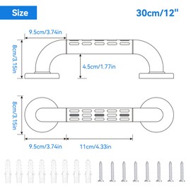 Shower Handle with Fluorescence 30 cm, Made of Nylon & Stainless Steel Handrail, Bathroom & Shower Toilet Non-Slip, Safety Bath Handle for Seniors, Pregnant Women, Children, Disabled