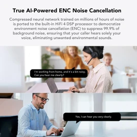 NUROUM HP31DU Wireless Headset with Mic for Work, Bluetooth Headset with Noise Cancelling Microphone, Mute Button, USB/Dongle for PC/Computer/Laptop for Zoom/Teams, Office/Call Center/Work from Home
