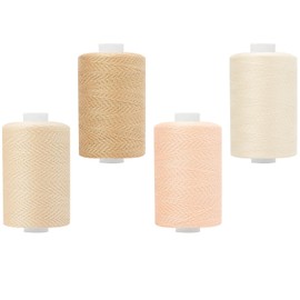 HYFTHOME 4 Spools All Purpose Sewing Thread 1000 Yards, Polyester Threads for Sewing Machine, Sewing Machine Supplies for Beginners, Hand Stitching, Quilting, Serger