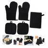 KICHOUSE Cooking Set Apron Suit Oven Mitts Pot Holders Baking