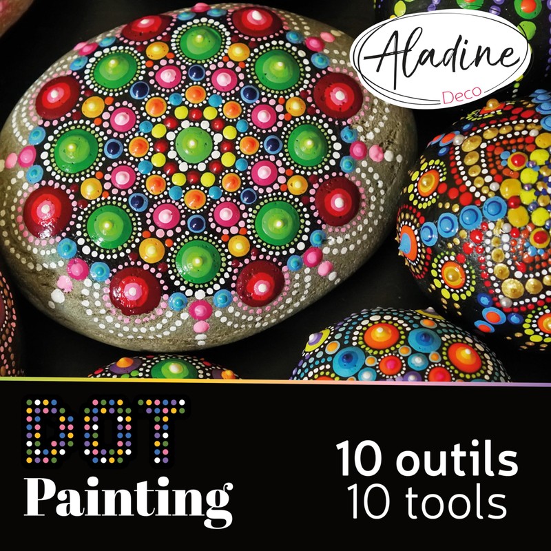 Aladine 80811 Kit Outils de Dot Painting 10 Accessories &