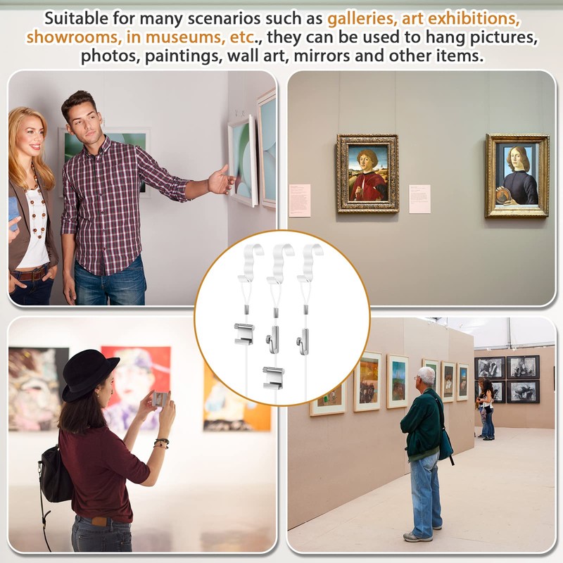Dunzy 10 Pcs Picture Rail Hanging System Kit Picture Rail