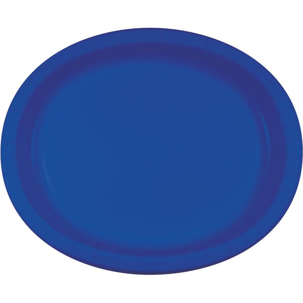 Club Pack of 96 Decorative Oval Cobalt Blue Disposable Paper