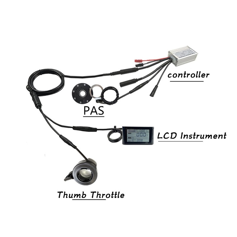 Electric Bike Conversion Kit 15A Controller S900 LCD Display Waterproof
