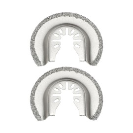 VGOL Pack of 2 64 mm Semicircle Diamond Saw Blade Quick Release Cutting Blade Oscillating Multifunctional Tool Diamond Blades Grit Joint Removal Compatible with Bosch Compatible with Dewalt