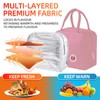 MeiLang Insulated Lunch Bag Pink Oxford Cloth Leakproof Thermal Tote