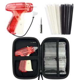 4323pcs Stitchy Quick Clothing Fixer, 2 Fine Metal Steel Needles Fine Stitch Tagging Gun for Clothing, Mini Stitch Gun for Clothes Sewing Quilting Hemming Micro Tagging Gun 4320 Tiny Fasteners, Case(Red)