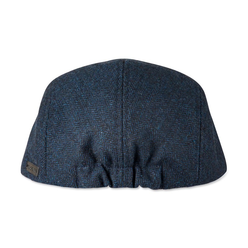 Haggar Men's Brushed Herringbone Flat Cap Ivy Hat, Navy