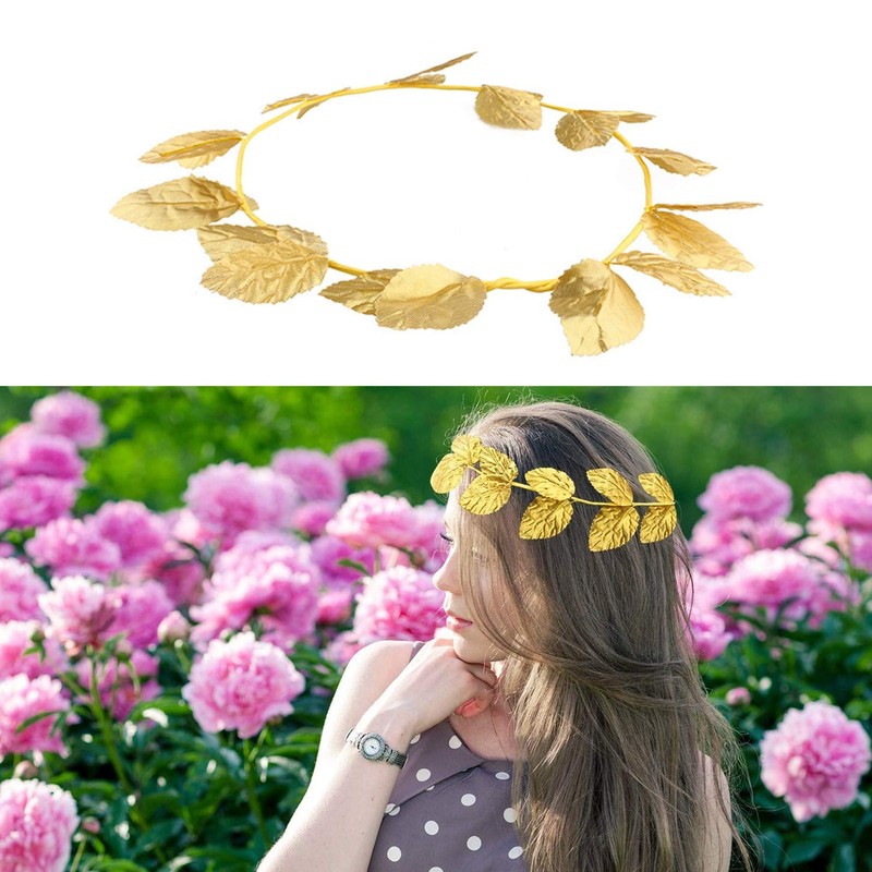 3 Pieces Roman Head Wreath Gold Leaf Crown Headpieces Roman