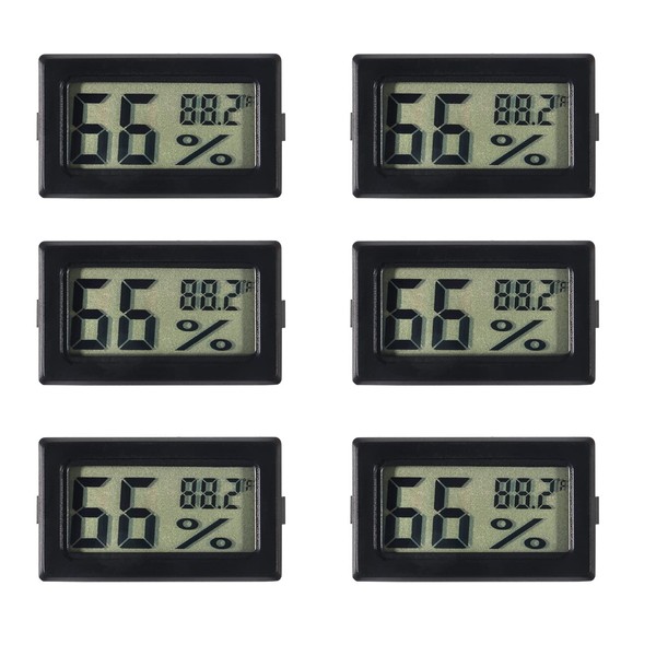 DIANN 6pcs Mini Digital Temperature Humidity Meters Gauge Indoor Thermometer