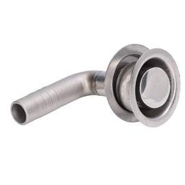 Universal 90° Fuel Vent, 316 Stainless Steel Marine Grade Fuel Gas Tank Vent with Mounting Gasket