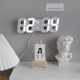 LED Digital Wall Clock Alarm USB Date Temperature Table Desktop Home Decoration