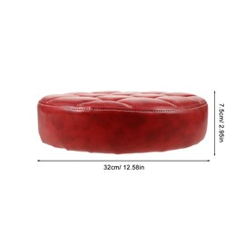 PRETYZOOM Round Bar Stool Seat Cushion Replacement, Red PU Foam Soft Pad for Canteen and Home Use, Adjustable Height Stool Accessory in Red