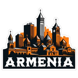 Armenia Sticker 4 Inch City Travel Souvenir Destination - Waterproof Vinyl Decal for Laptop Water Bottle Car Tumbler - Durable Aesthetic Long-Lasting Stickers for Adults ID44990