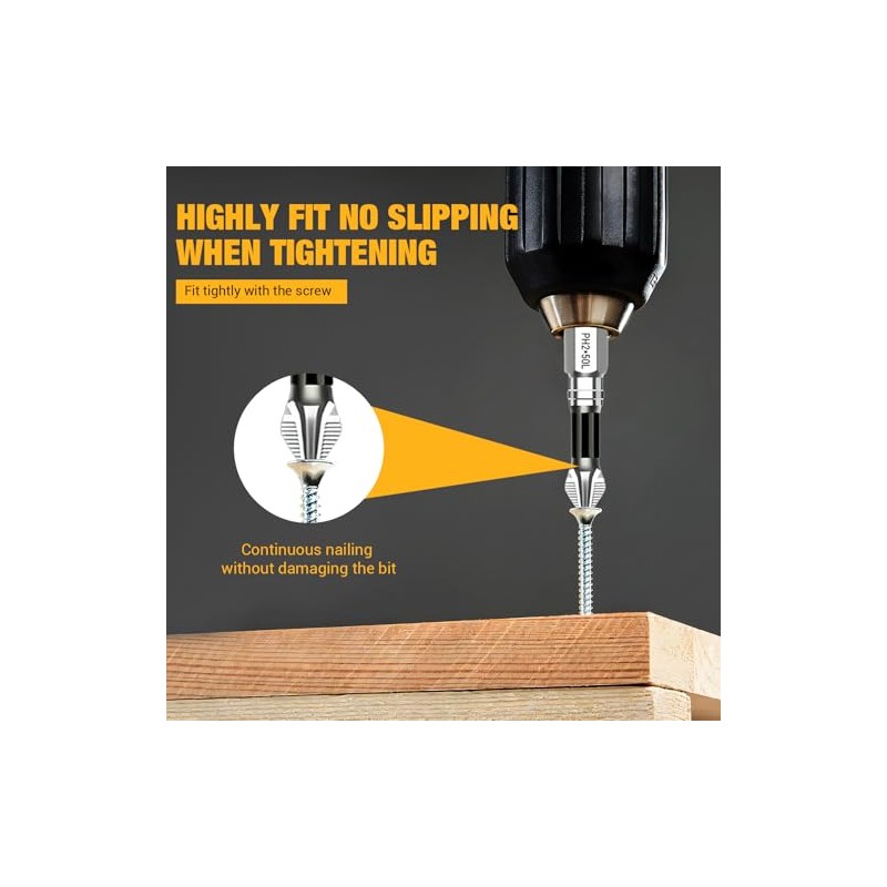 18-Pack K5 Impact Resistant Non Slip Bit, High Magnetic Screwdriver