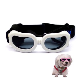 Dogs, Sunglasses, Dog Glasses, Goggles, Adjustable, Windproof, UV Protection, UV Protection, For Going Outs, Walks, Pet Supplies (White)