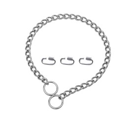 Best Dog Supplies Tidy Chain Dog Collar, Stainless Steel, Adjustable Chew-Proof Necklace Non-Slip Chain with Connect Clasp for Small Medium Large X-Large Dogs, Ideal for Training and Walking (Large)