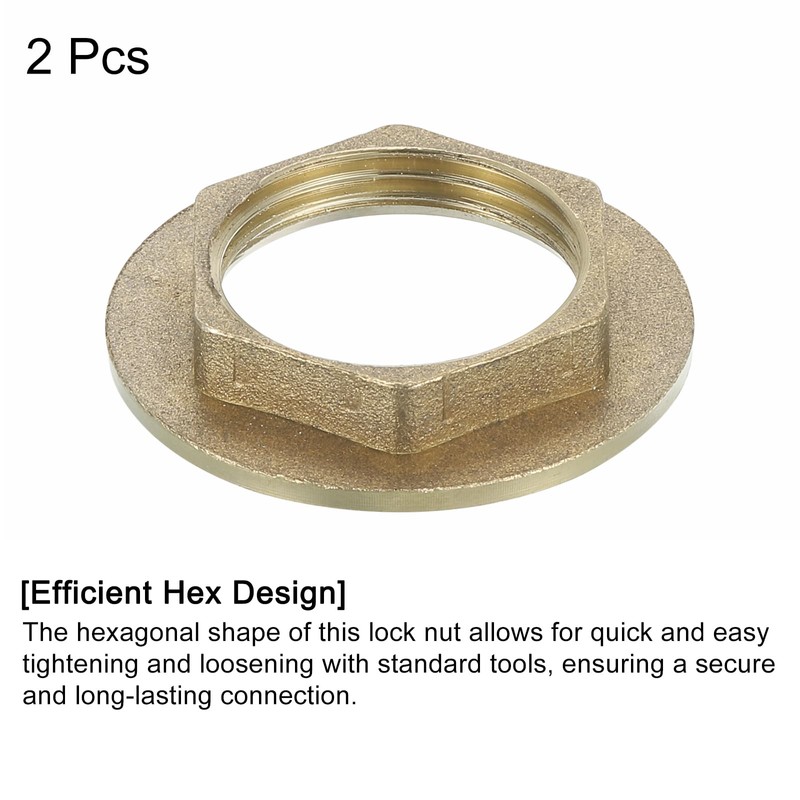 uxcell G3/4 Pipe Fitting Hex Flange Lock Nut Locknut Female