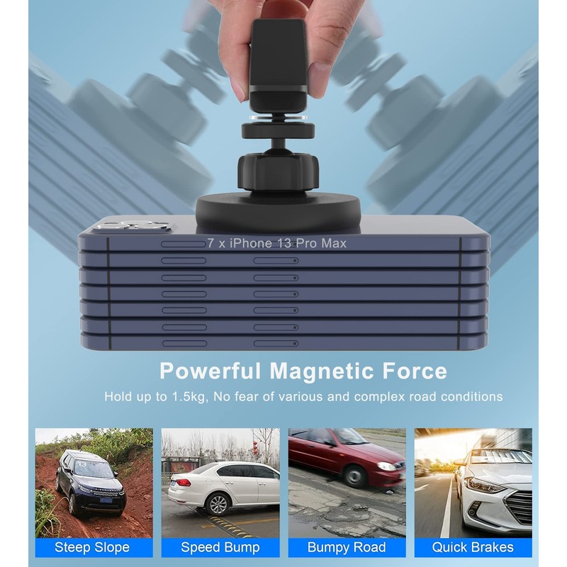 Magnetic Wireless Car Charger Mount Compatible with Magsafe iPhone 15/