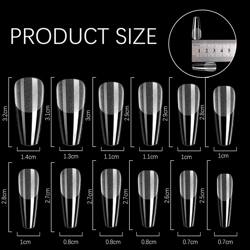 Pack of 500 False Nails Nail Tips, Acrylic False Artificial