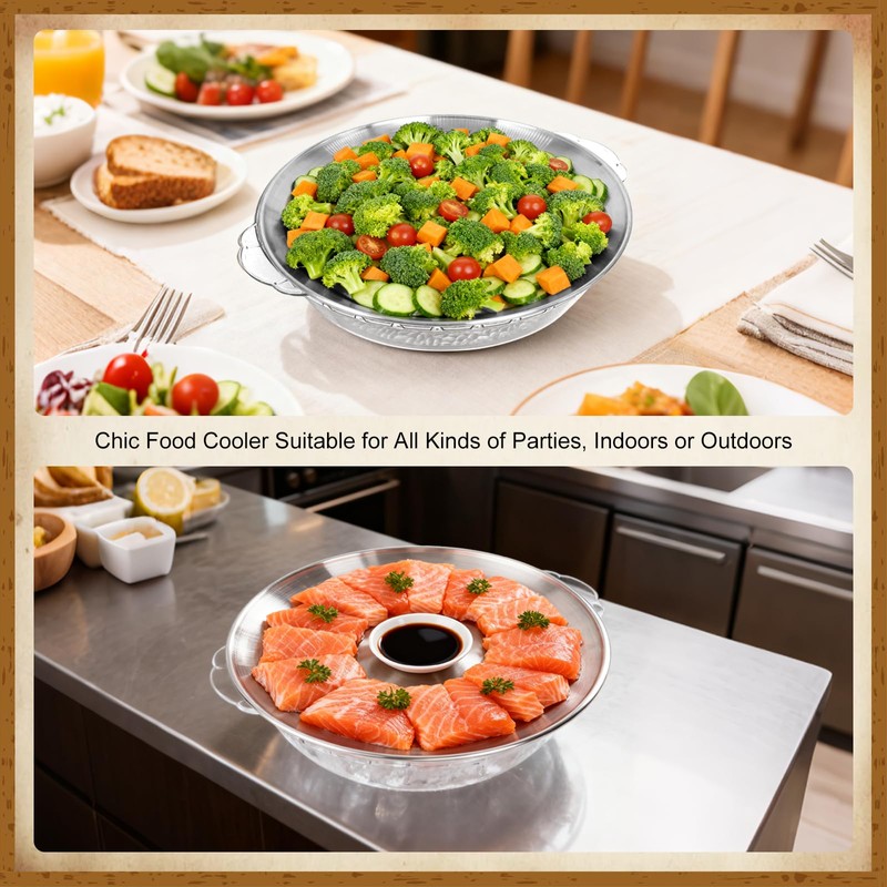 PEDOBALI 3 Set 11.8 Inch Chilled Serving Tray with Compartments
