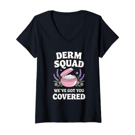 Womens Derm Squad Dermatologist Team Dermatology V-Neck T-Shirt
