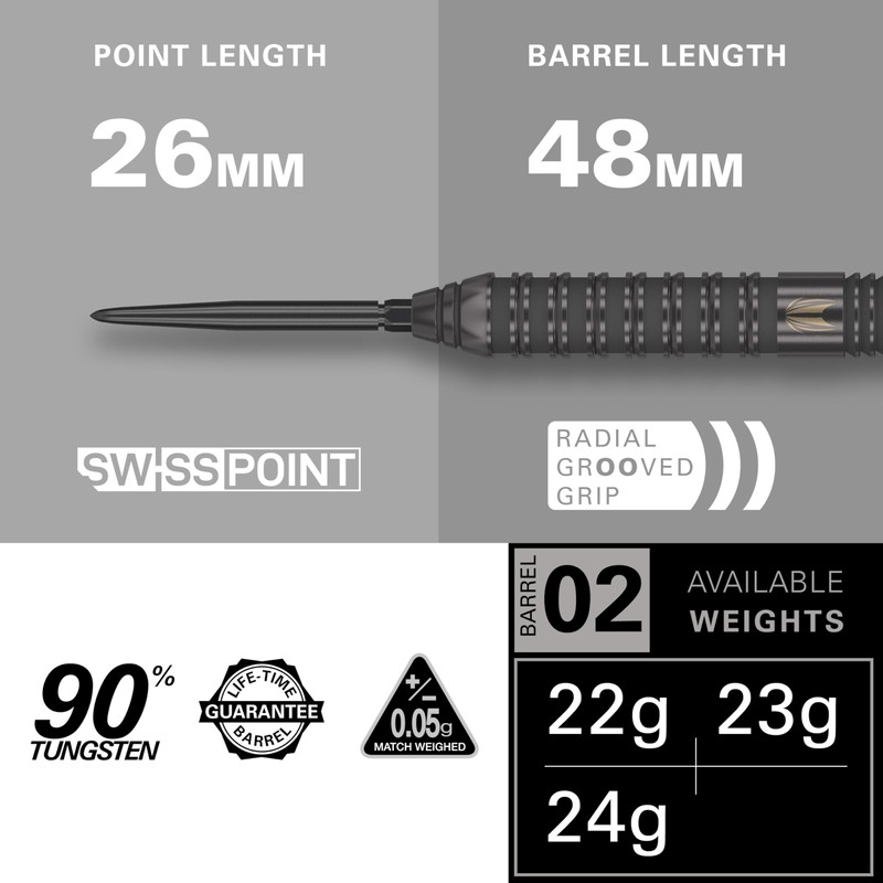 TARGET Darts Bolide Void 02 22G 90% Tungsten Swiss Point