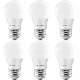 Luxrite A15 LED Bulb 40W Equivalent, 7W, 3000K (Soft White), 600 Lumens, Enclosed Fixture Rated, Dimmable Ceiling Fan Light Bulbs, E26 Medium Base, UL Listed - Indoor and Outdoor (6 Pack)