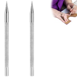 Iron Brush, Leather Stroke Pen, Embossing, 2 Types, Embossing Pen, Creasing Tool, Paper Craft, Easy to Hold, Stainless Steel, Handmade, Positioning, Creasing, DIY, Handmade Supplies, Storage Bag