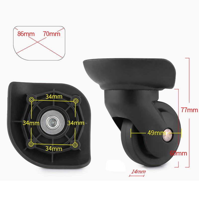 Volein 1 Pair Suitcase Wheels Replacement Wheels for Suitcase Suitcase