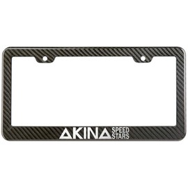 AKINA Speed Stars Kanji FUKIWARA License Plate Frame Carbon Fiber Look Style Glossy Plastic
